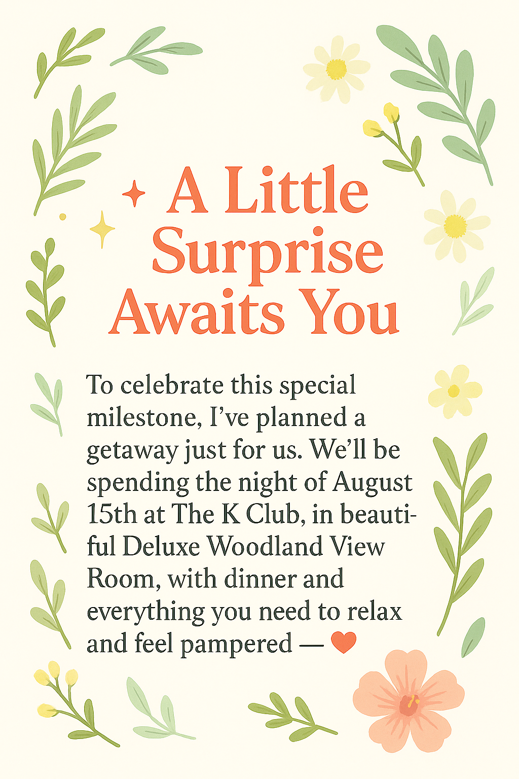 A special surprise for Sharon